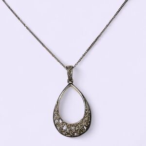 Sterling Silver Dainty Filigree Pendant Necklace